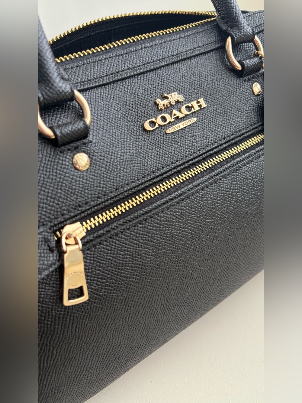 Coach Rowan Satchel, Black/Gold - Picture 9 of 9